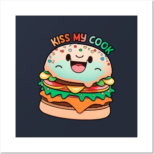 Kiss my cook burguer Posters and Art